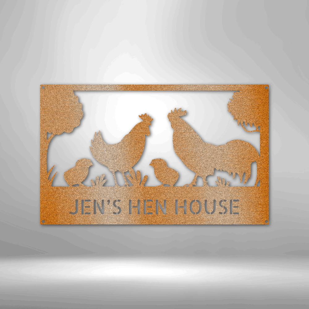 Hen House Monogram - Steel Sign - Kim’s Signature Beauty & Accessories    