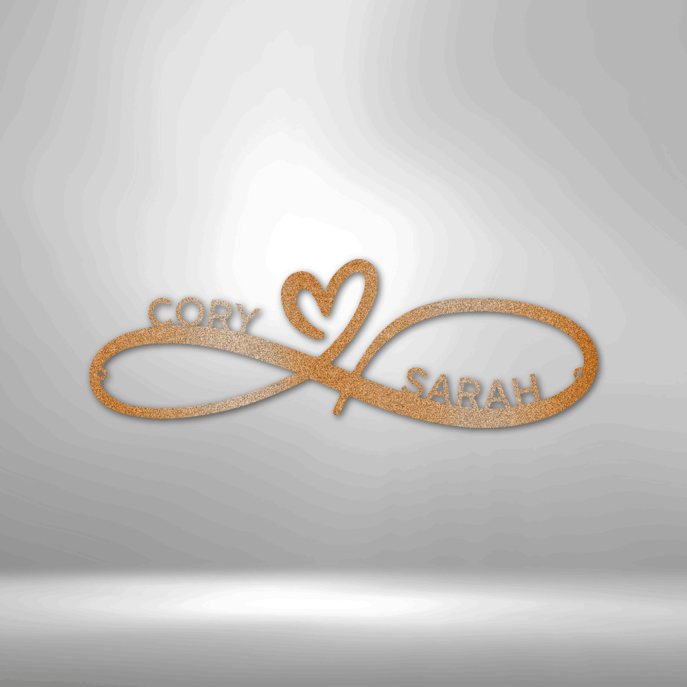 Infinity Couples Monogram - Steel Sign - Kim’s Signature Beauty & Accessories    