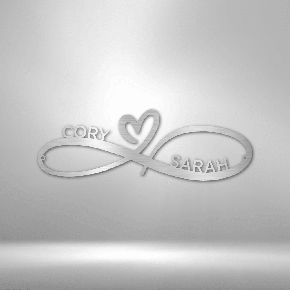 Infinity Couples Monogram - Steel Sign - Kim’s Signature Beauty & Accessories    