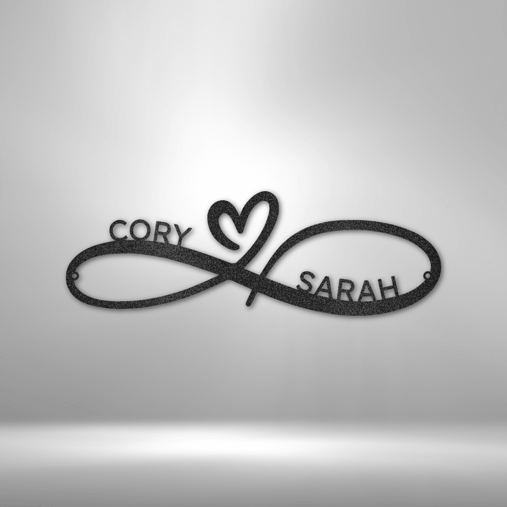 Infinity Couples Monogram - Steel Sign - Kim’s Signature Beauty & Accessories    