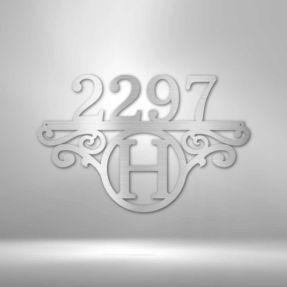 Initial Address Monogram - Steel Sign - Kim’s Signature Beauty & Accessories    