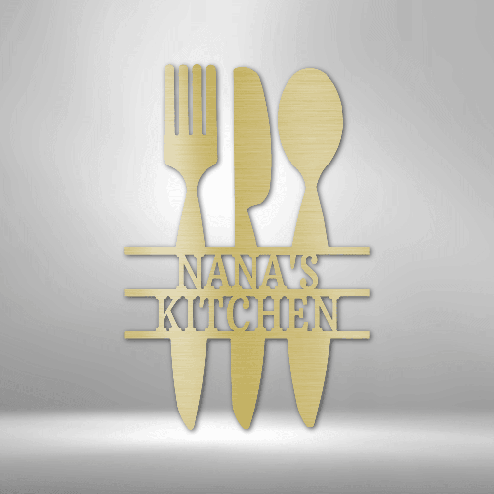 Kitchen Utensil Monogram - Steel Sign - Kim’s Signature Beauty & Accessories    