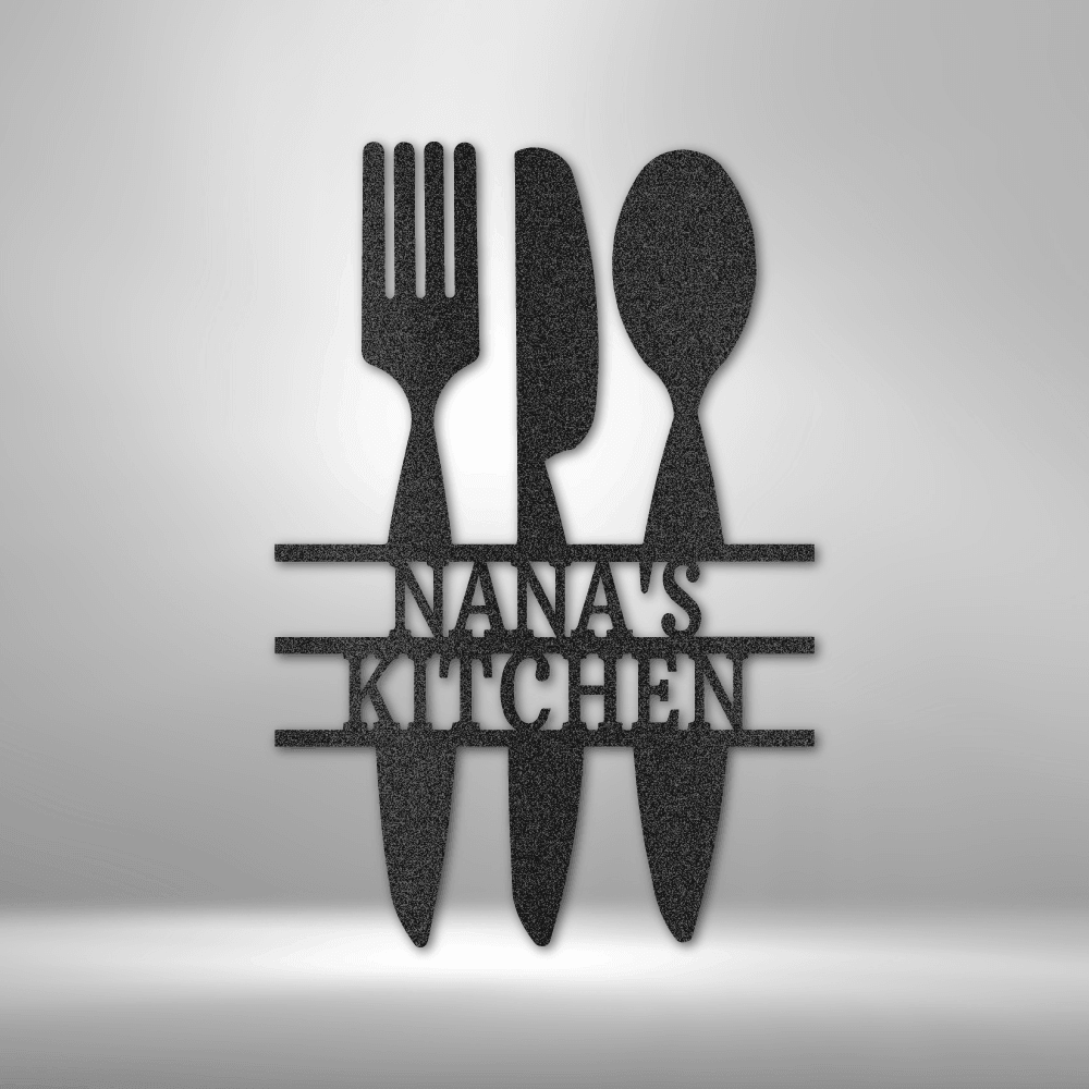 Kitchen Utensil Monogram - Steel Sign - Kim’s Signature Beauty & Accessories    