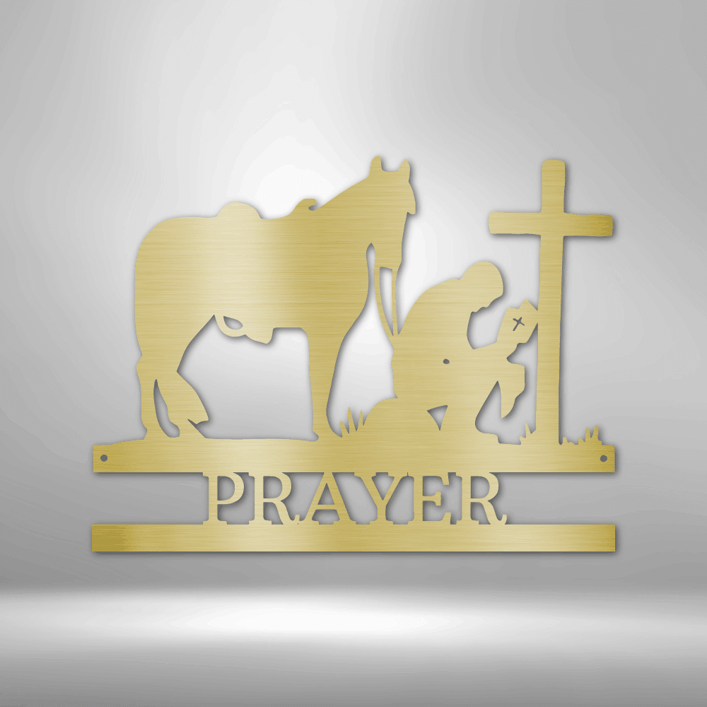 Kneeling Cowboy Monogram - Steel Sign - Kim’s Signature Beauty & Accessories    