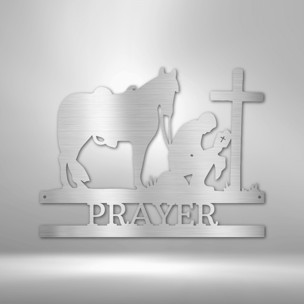 Kneeling Cowboy Monogram - Steel Sign - Kim’s Signature Beauty & Accessories    
