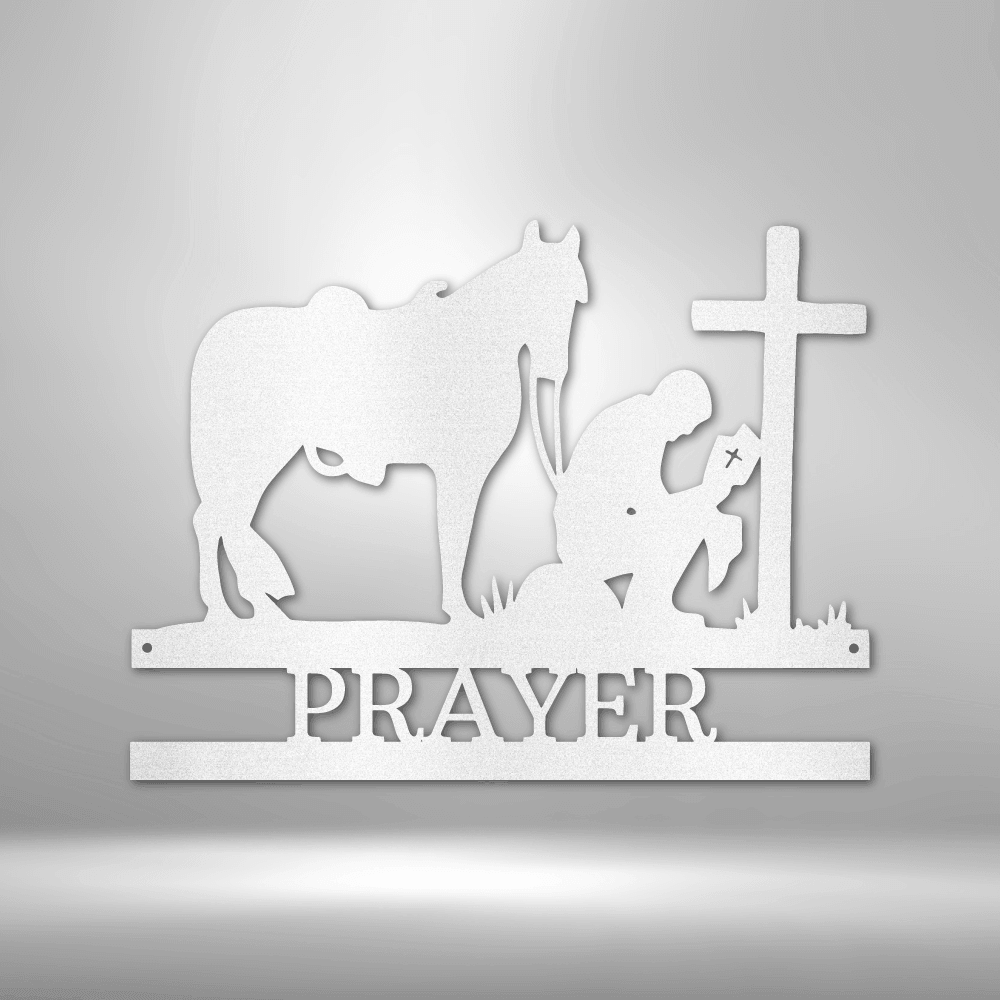 Kneeling Cowboy Monogram - Steel Sign - Kim’s Signature Beauty & Accessories    