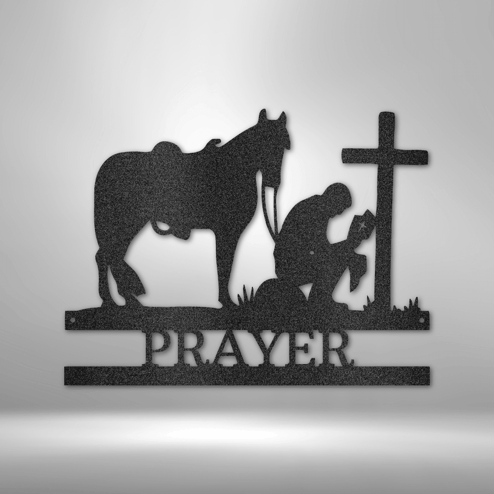 Kneeling Cowboy Monogram - Steel Sign - Kim’s Signature Beauty & Accessories    