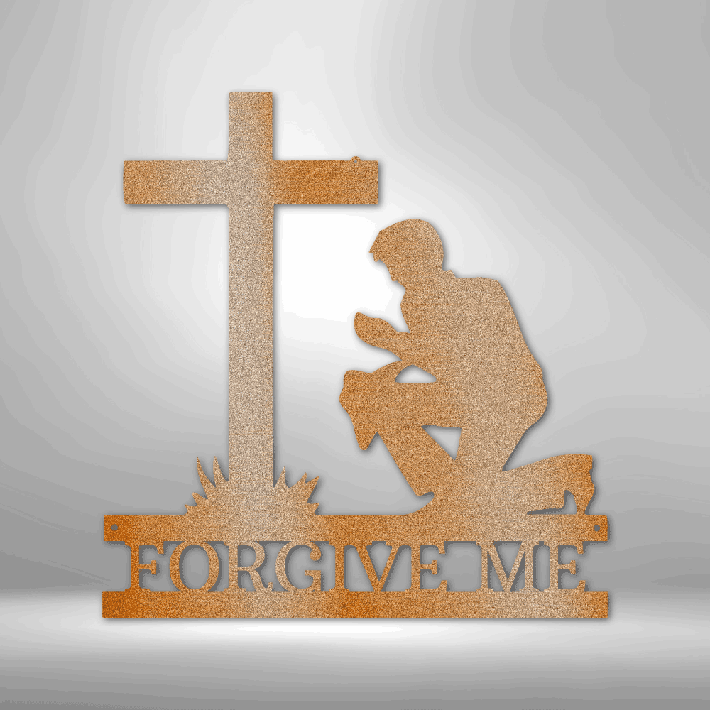Kneeling Man Monogram - Steel Sign - Kim’s Signature Beauty & Accessories    