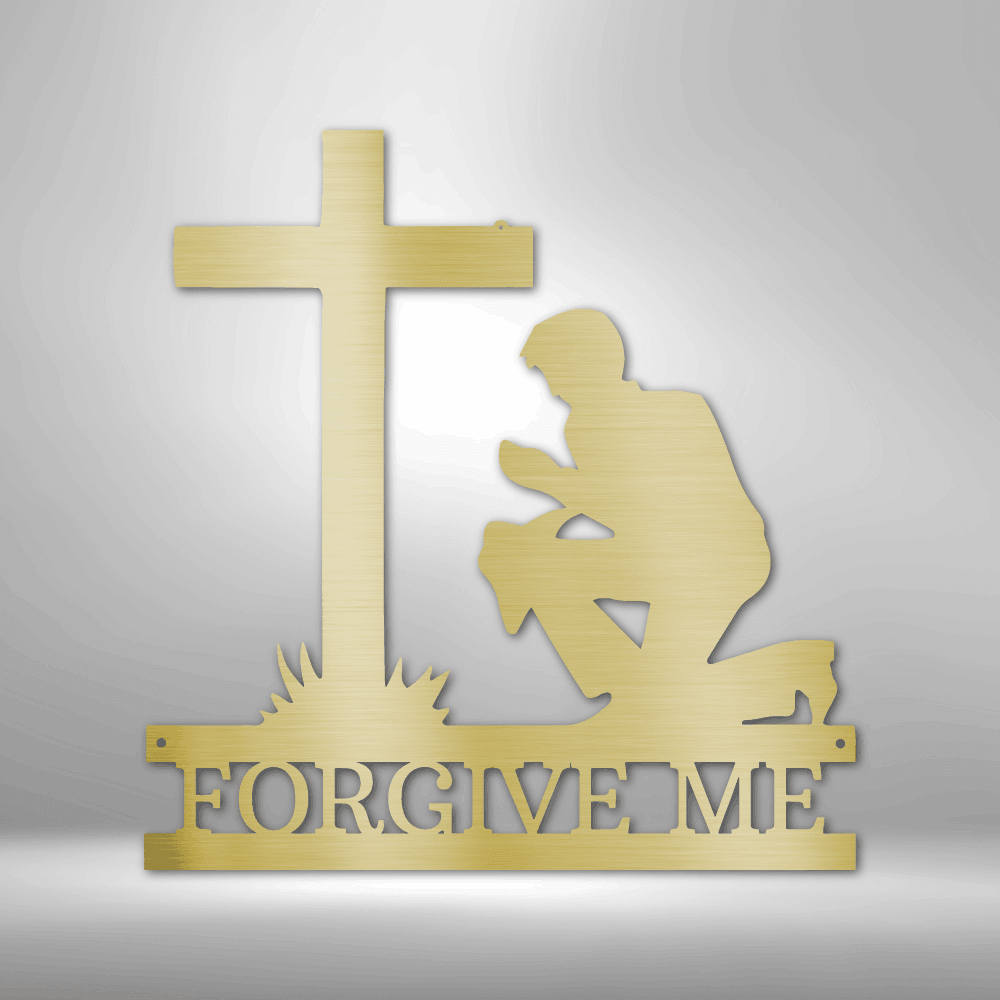 Kneeling Man Monogram - Steel Sign - Kim’s Signature Beauty & Accessories    