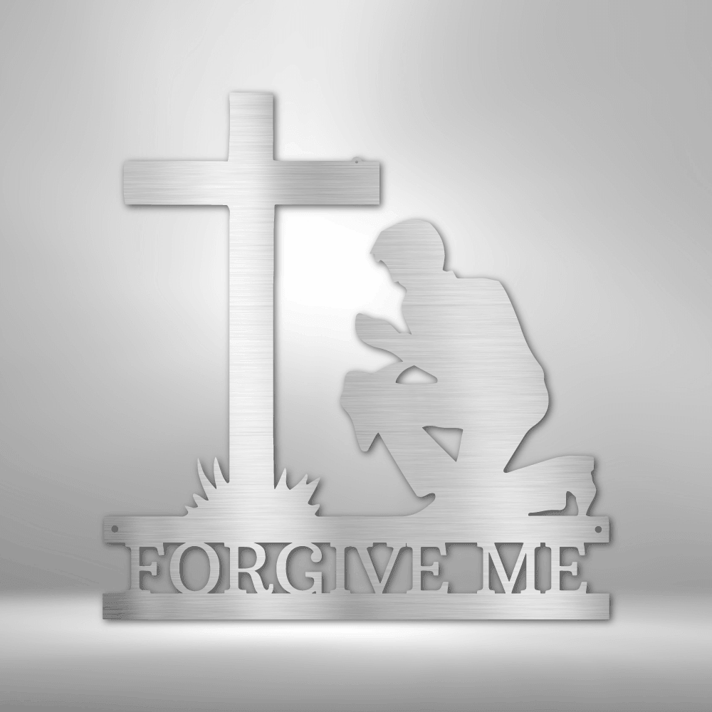Kneeling Man Monogram - Steel Sign - Kim’s Signature Beauty & Accessories    