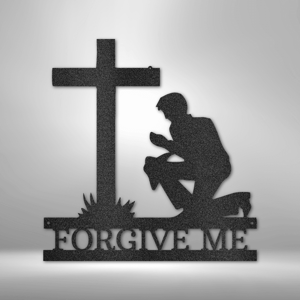 Kneeling Man Monogram - Steel Sign - Kim’s Signature Beauty & Accessories    