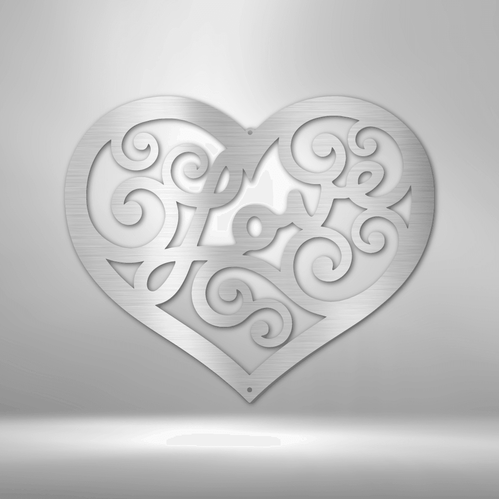 Love Swirl - Steel Sign - Kim’s Signature Beauty & Accessories    
