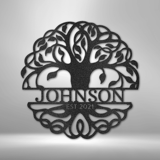Fancy Tree of Life Monogram - Steel Sign - Kim’s Signature Beauty & Accessories    