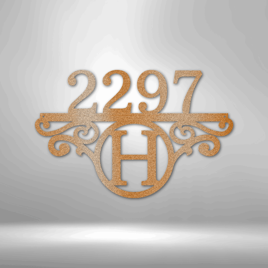 Initial Address Monogram - Steel Sign - Kim’s Signature Beauty & Accessories    