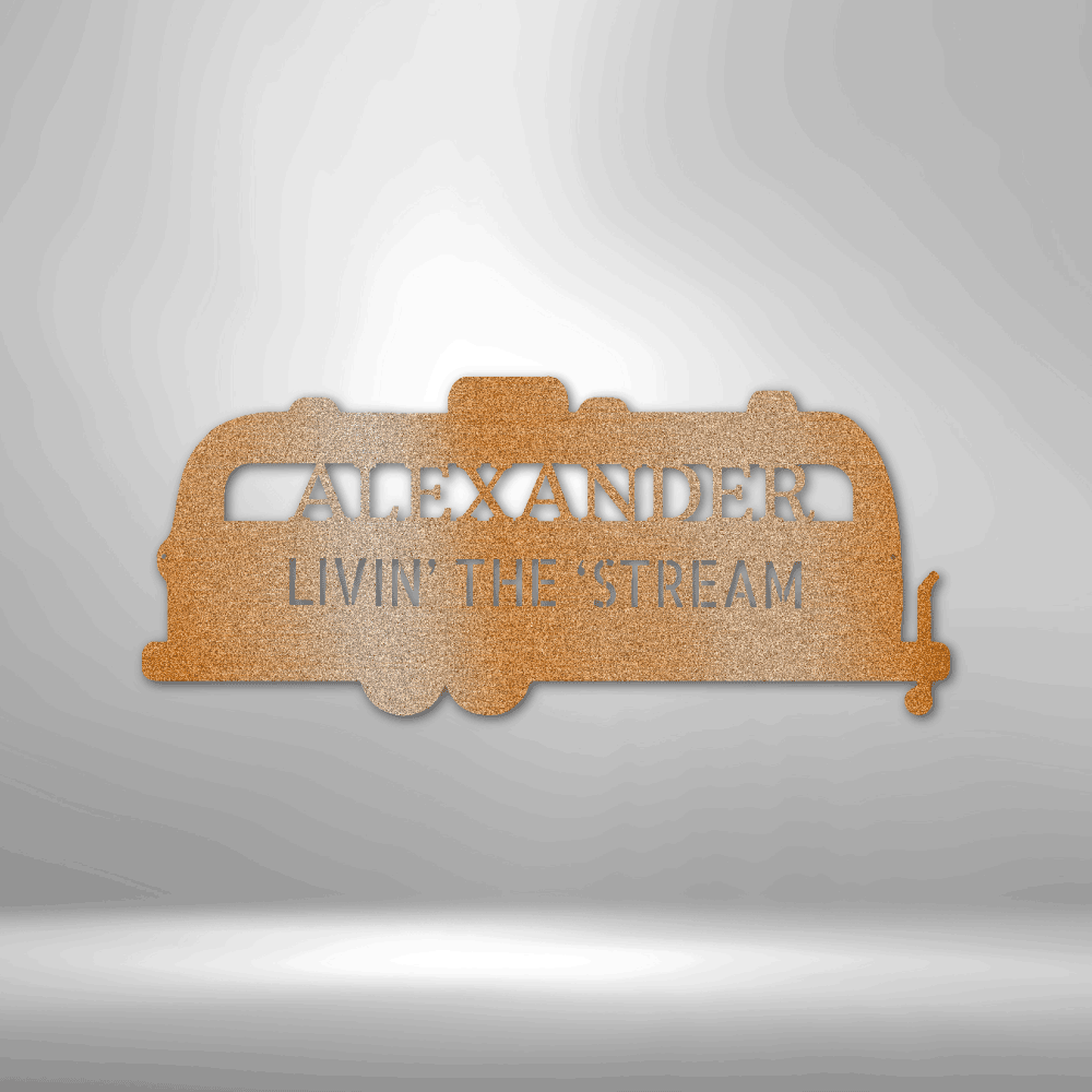 Airstream Monogram - Steel Sign - Kim’s Signature Beauty & Accessories    (Store description)