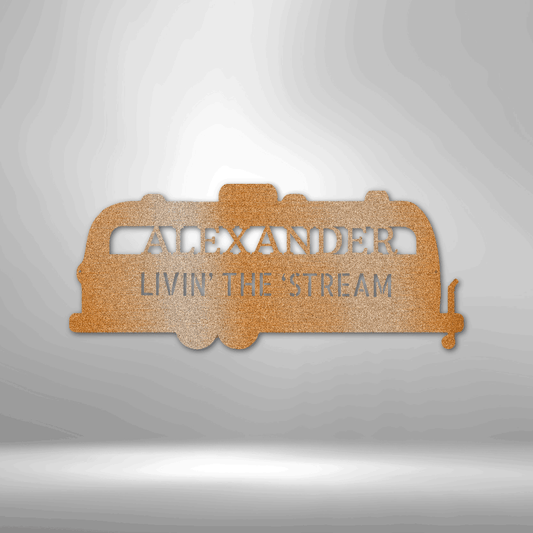 Airstream Monogram - Steel Sign - Kim’s Signature Beauty & Accessories    