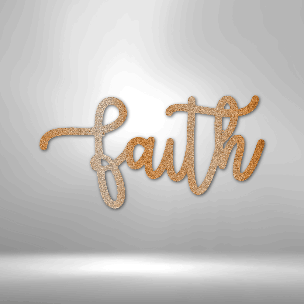 Faith Script - Steel Sign - Kim’s Signature Beauty & Accessories    (Store description)
