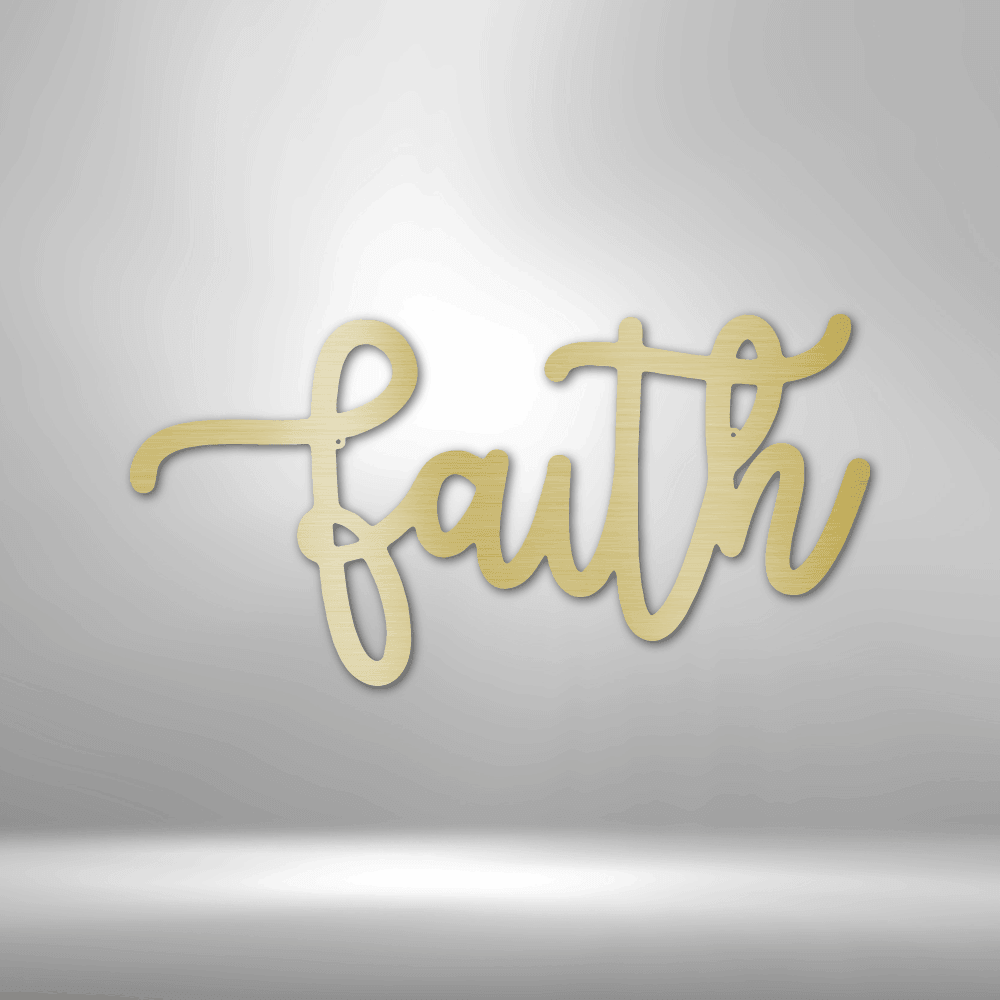 Faith Script - Steel Sign - Kim’s Signature Beauty & Accessories    (Store description)