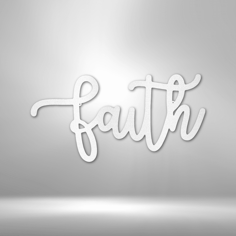 Faith Script - Steel Sign - Kim’s Signature Beauty & Accessories    (Store description)