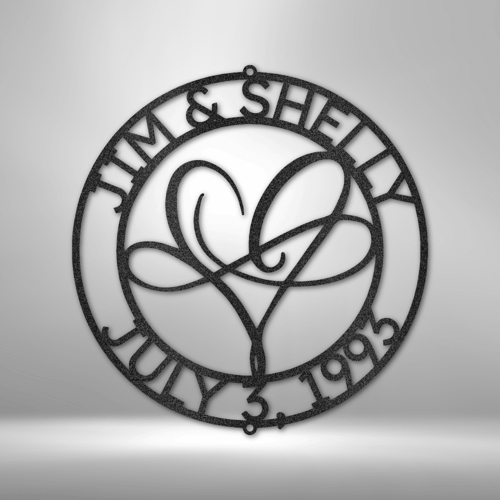 Infinite Love Monogram - Steel Sign - Kim’s Signature Beauty & Accessories    (Store description)