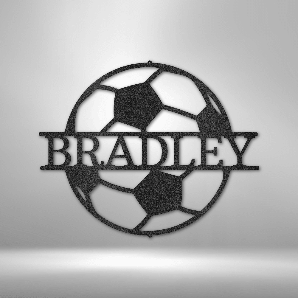 Soccer Monogram - Steel Sign - Kim’s Signature Beauty & Accessories    (Store description)