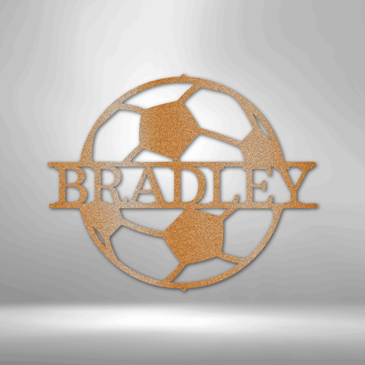 Soccer Monogram - Steel Sign - Kim’s Signature Beauty & Accessories    