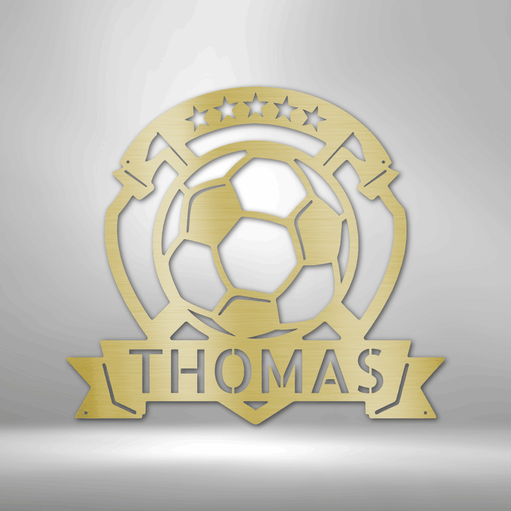 Soccer Plaque Monogram - Steel Sign - Kim’s Signature Beauty & Accessories    (Store description)