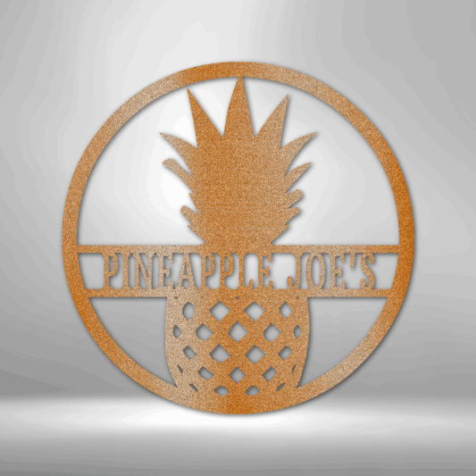 Pineapple Monogram - Steel Sign - Kim’s Signature Beauty & Accessories    