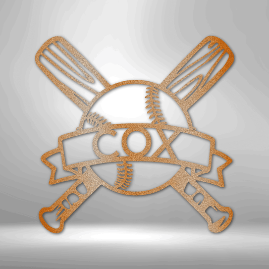 Baseball Monogram - Metal Sign - Kim’s Signature Beauty & Accessories    