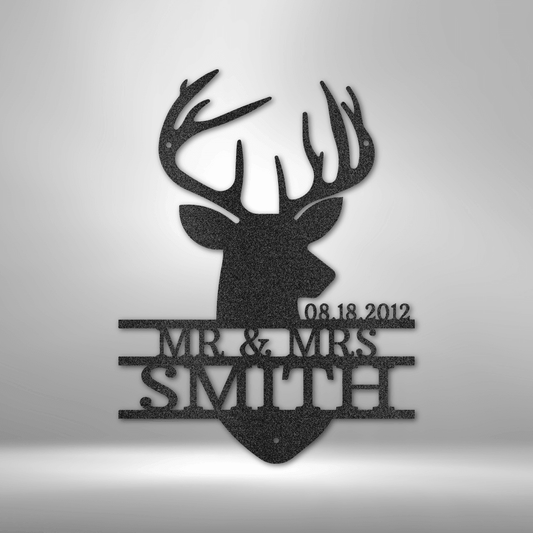 Deer Head Monogram - Steel Sign - Kim’s Signature Beauty & Accessories    