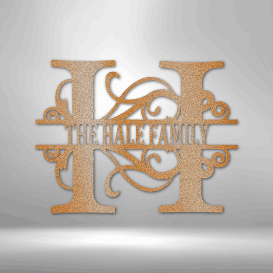 Split Letter Monogram - Steel Sign - Kim’s Signature Beauty & Accessories    
