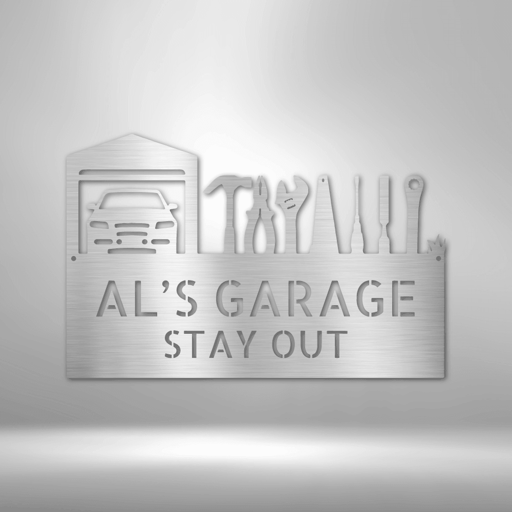 Master Of The Garage Monogram - Steel Sign - Kim’s Signature Beauty & Accessories    