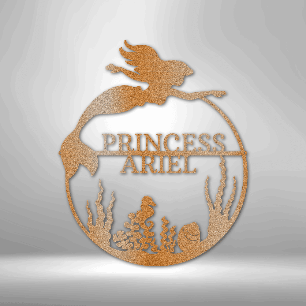 Mermaid 1 Monogram - Steel Sign - Kim’s Signature Beauty & Accessories    
