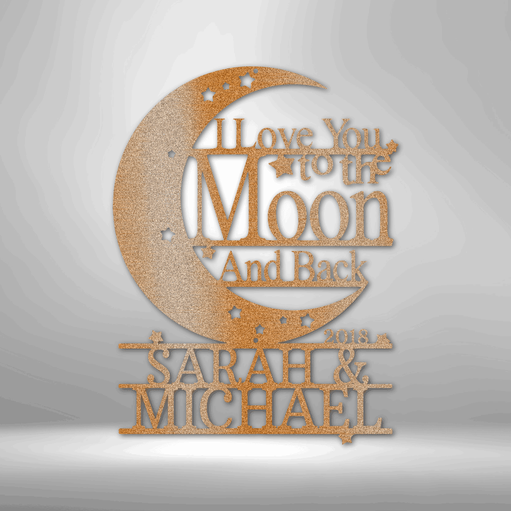 Moon and Back Monogram - Steel Sign - Kim’s Signature Beauty & Accessories    