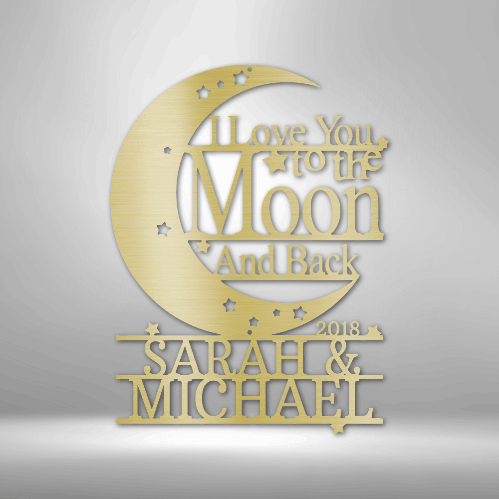 Moon and Back Monogram - Steel Sign - Kim’s Signature Beauty & Accessories    