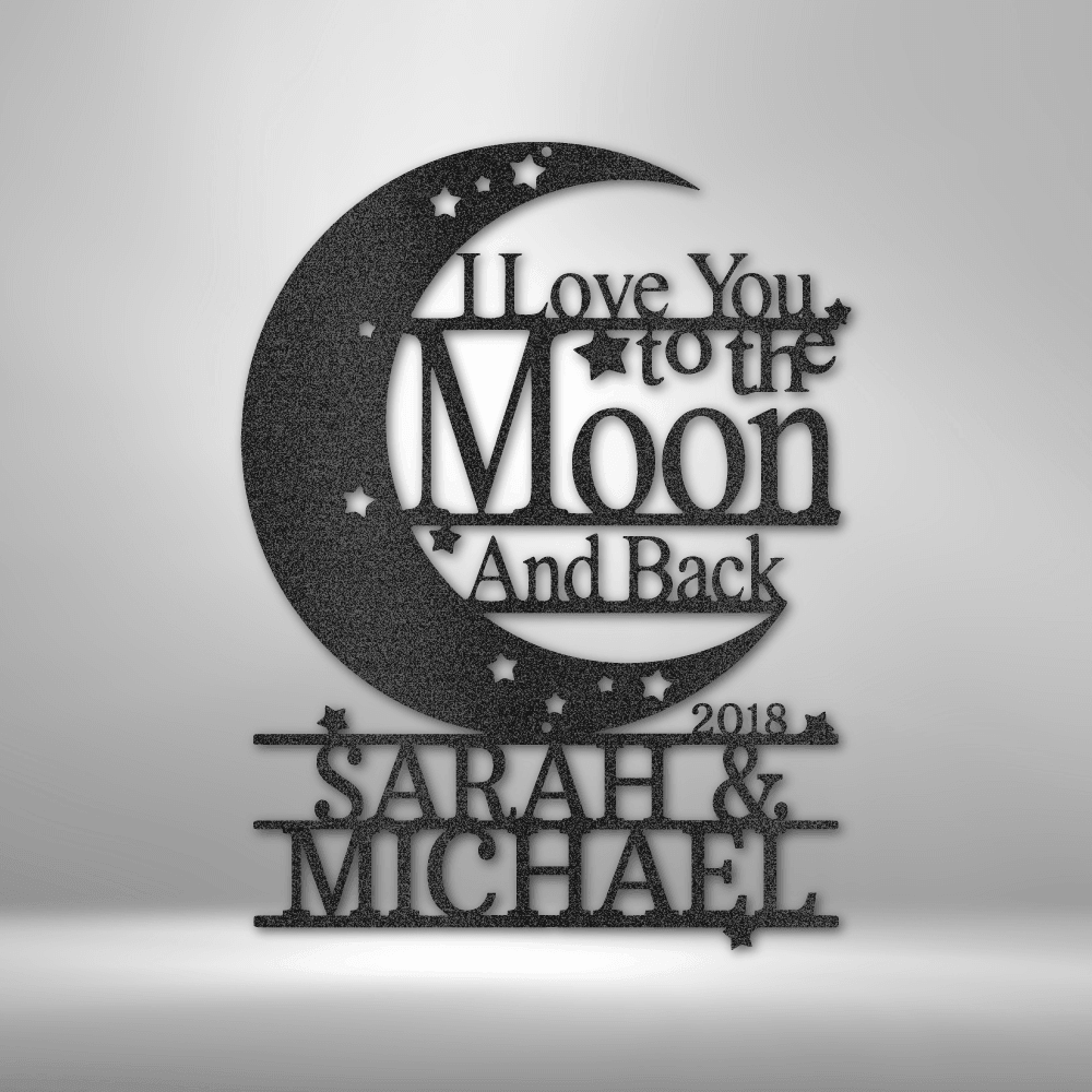 Moon and Back Monogram - Steel Sign - Kim’s Signature Beauty & Accessories    