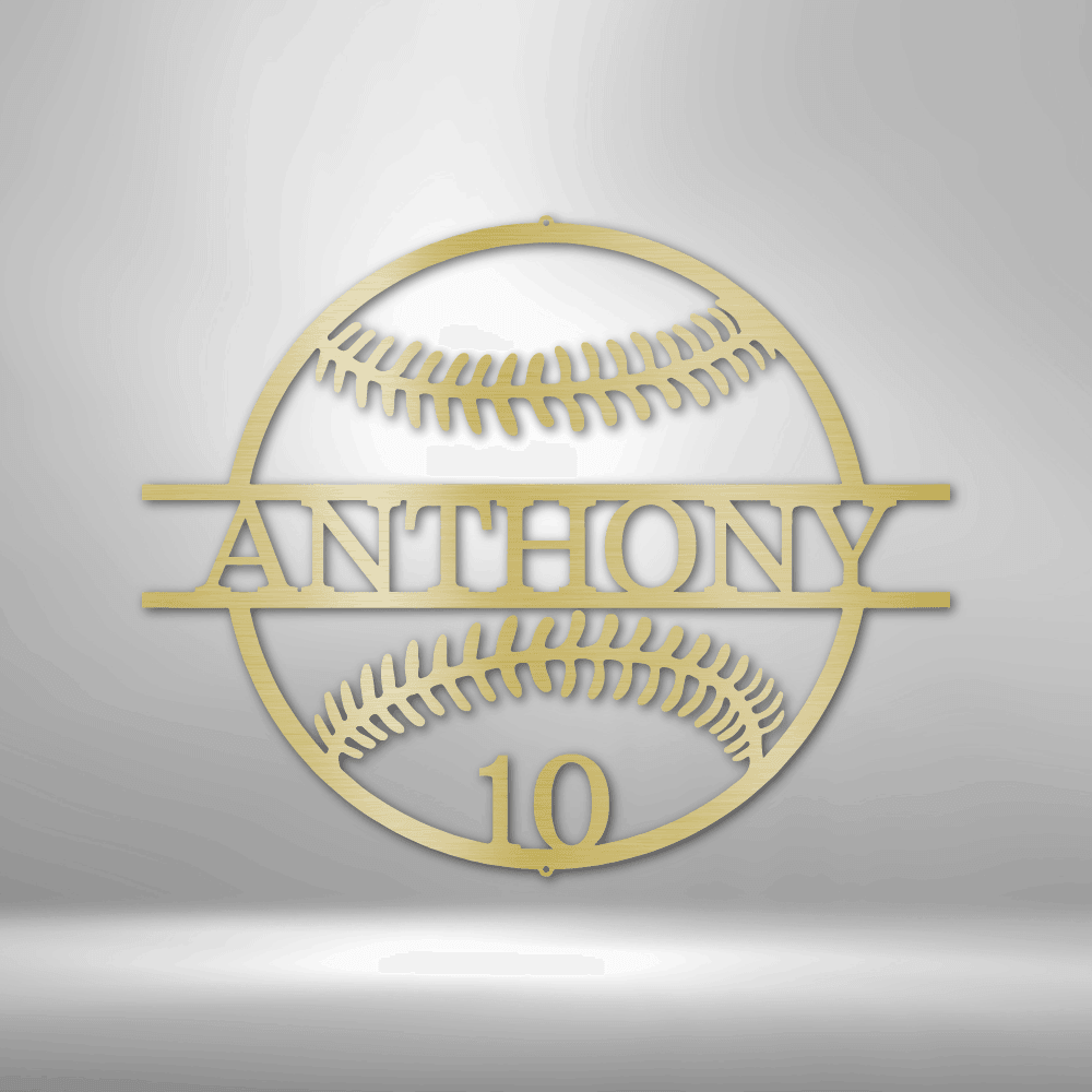 Name and Number Baseball - Metal Sign - Kim’s Signature Beauty & Accessories    