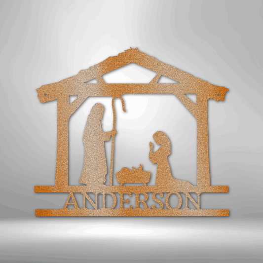 Nativity Simple Monogram - Steel Sign - Kim’s Signature Beauty & Accessories    