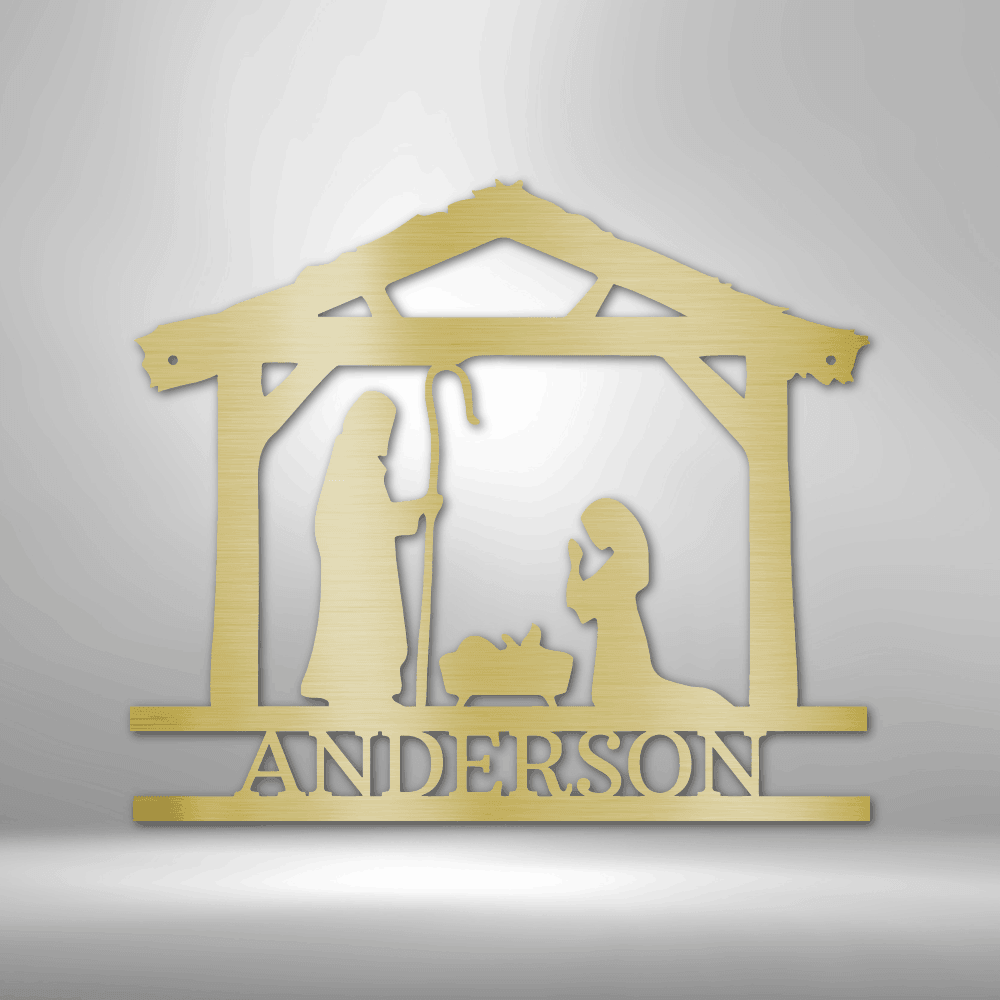 Nativity Simple Monogram - Steel Sign - Kim’s Signature Beauty & Accessories    