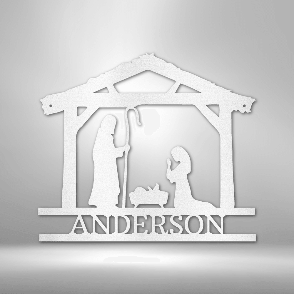 Nativity Simple Monogram - Steel Sign - Kim’s Signature Beauty & Accessories    