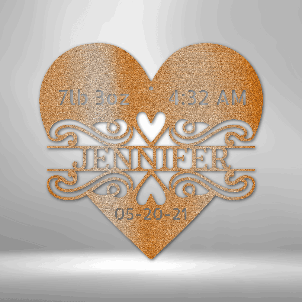 Newborn Love Monogram - Steel Sign - Kim’s Signature Beauty & Accessories    