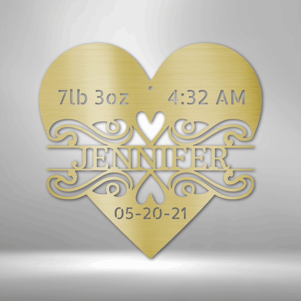 Newborn Love Monogram - Steel Sign - Kim’s Signature Beauty & Accessories    