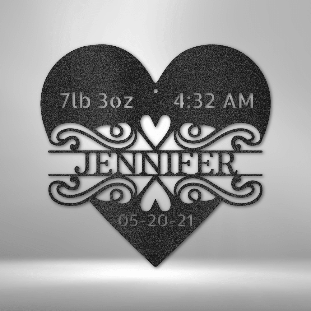 Newborn Love Monogram - Steel Sign - Kim’s Signature Beauty & Accessories    