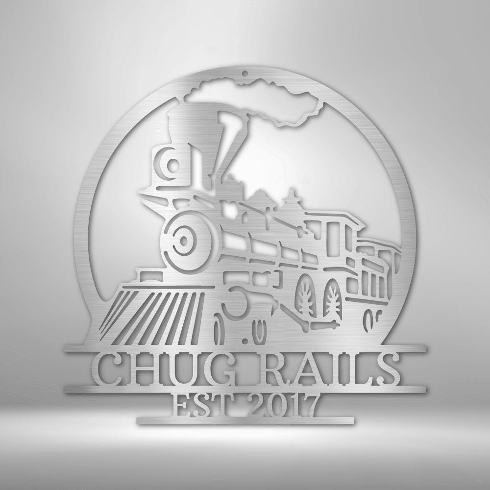 Old Fashion Train Monogram - Steel Sign - Kim’s Signature Beauty & Accessories    