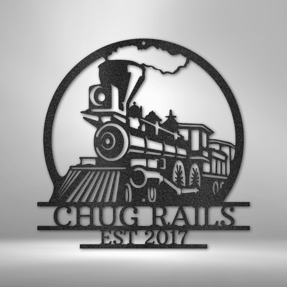 Old Fashion Train Monogram - Steel Sign - Kim’s Signature Beauty & Accessories    