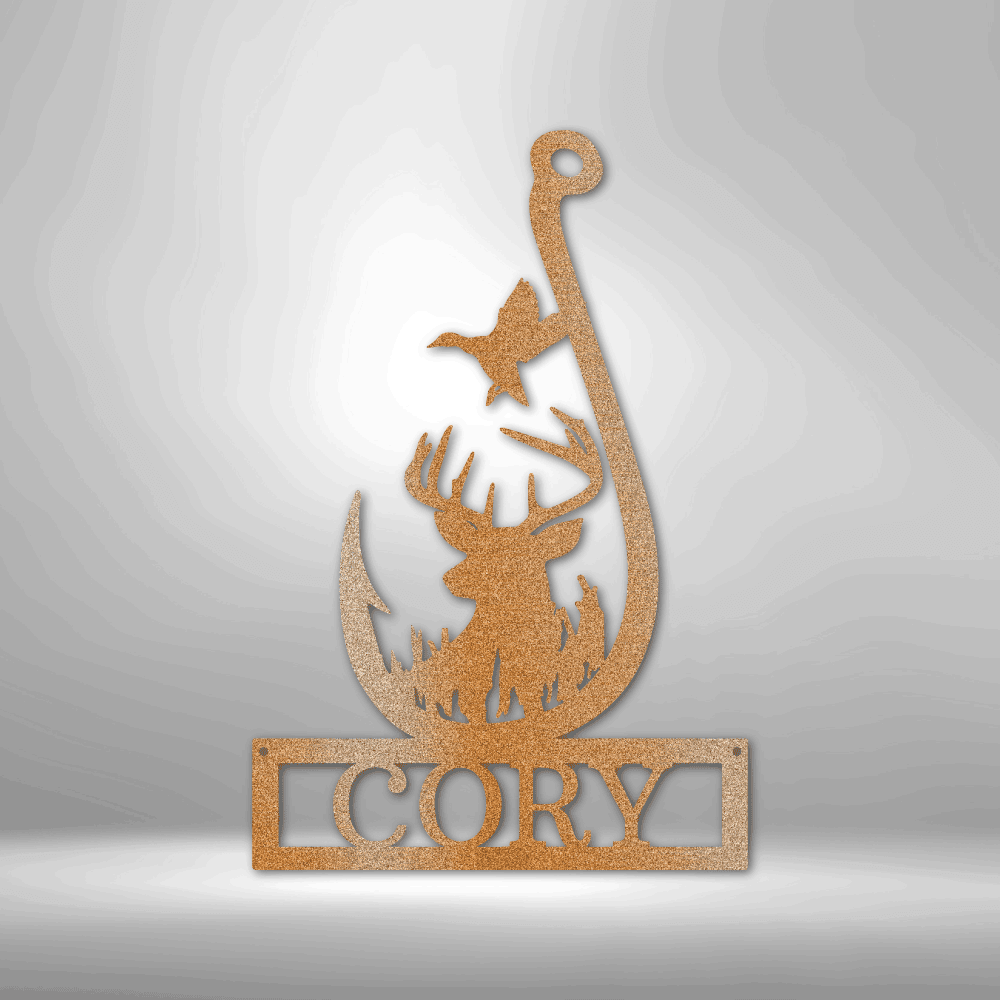 Outdoorsman Monogram 2 - Steel Sign - Kim’s Signature Beauty & Accessories    