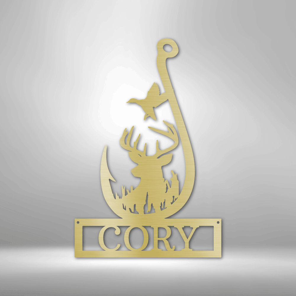 Outdoorsman Monogram 2 - Steel Sign - Kim’s Signature Beauty & Accessories    