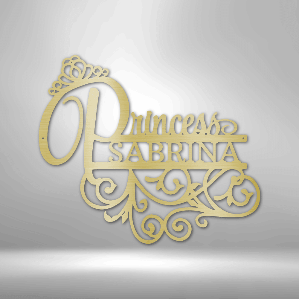 Princess Monogram - Steel Sign - Kim’s Signature Beauty & Accessories    