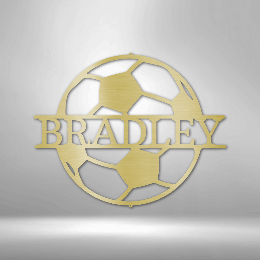 Soccer Monogram - Steel Sign - Kim’s Signature Beauty & Accessories    