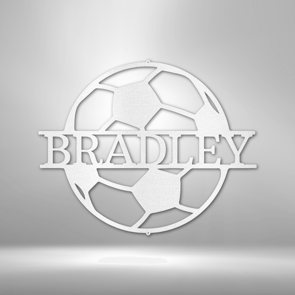 Soccer Monogram - Steel Sign - Kim’s Signature Beauty & Accessories    